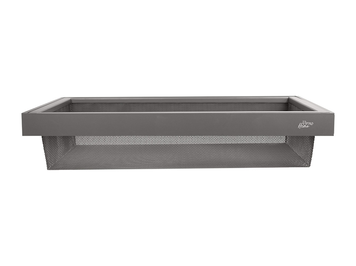 Корзина центральная выдвижная с доводчиком Virno Home 764*420*140 серый