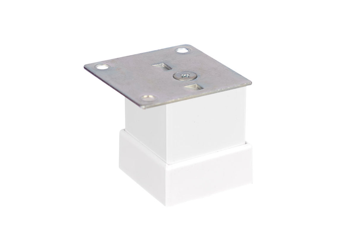 Опора регулируемая квадратная Ozkardesler 40*40 Н=50 белый глянец
