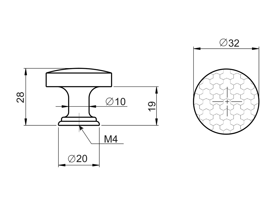 Ручка кнопка GIFF 4/109 антична бронза