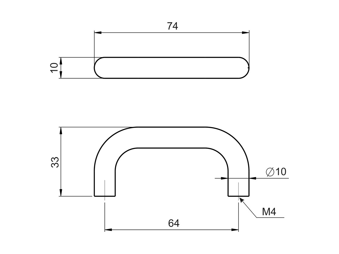 Ручка скоба GIFF 4/120/64 чорна глазур