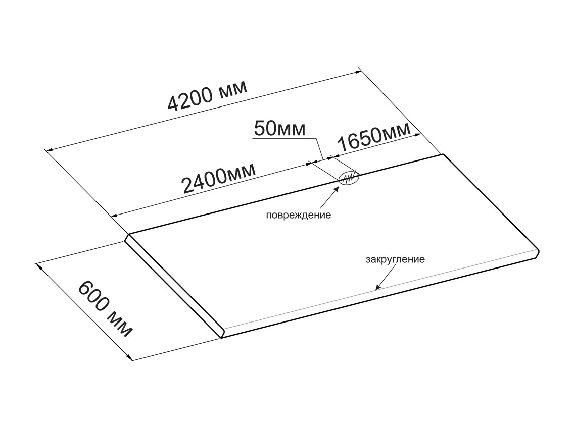 Уцінка. ПФ LuxeForm L015 1U Платиновий чорний 4200x600x38