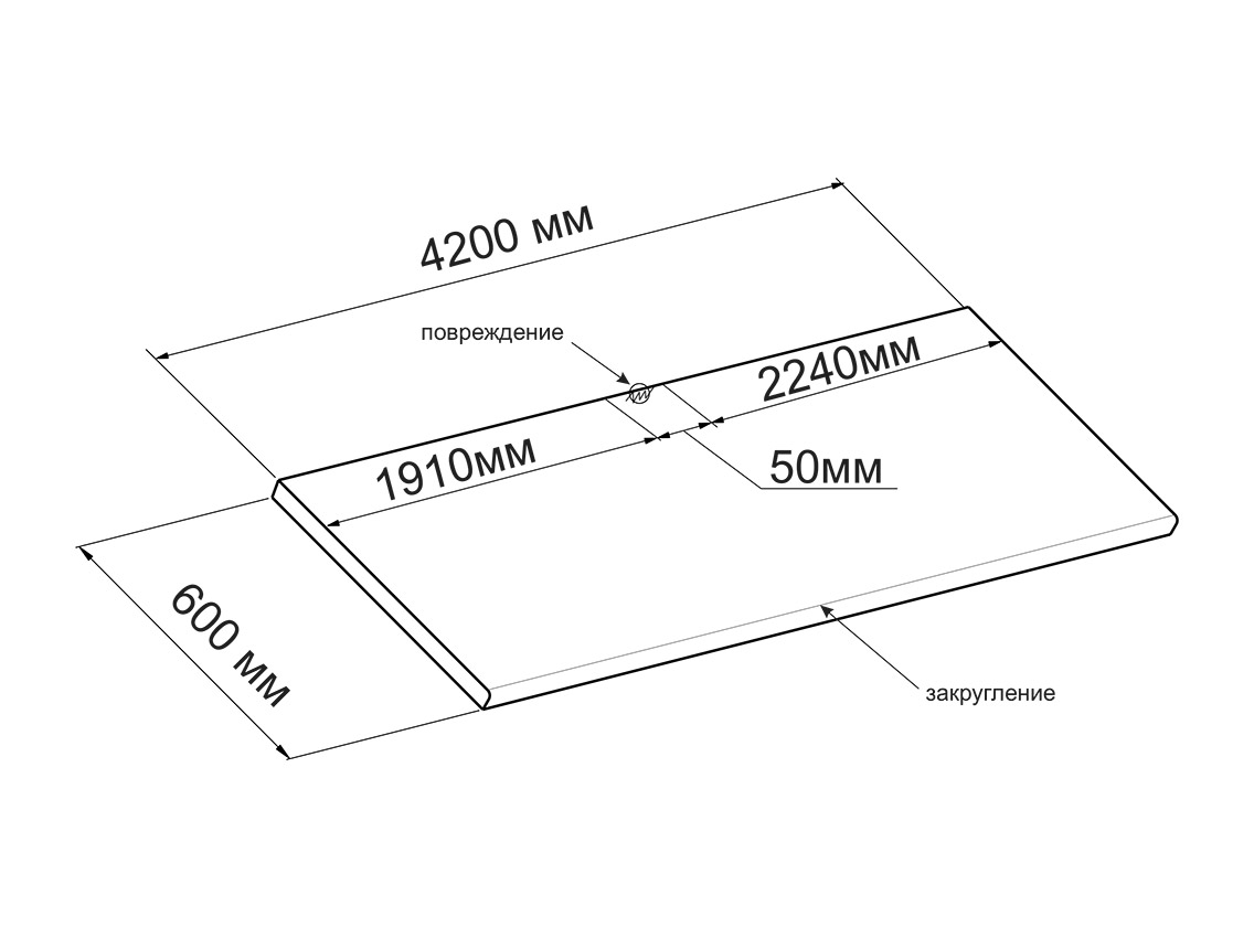 Уценка. ПФ LuxeForm L213 1U Мрамор бежевый 4200x600x38