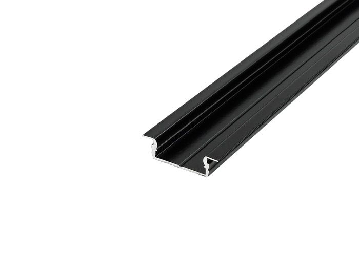 Алюминиевый профиль LPV-7-B-L2000 для светодиодных лент с чёрным матовым рассеивателем - KRONAS