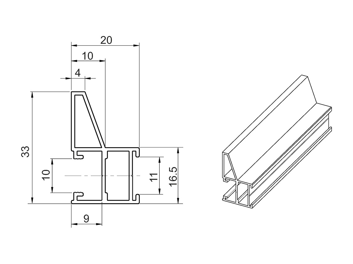 Профіль вертикальний Slider STONE L=5300 моко браш