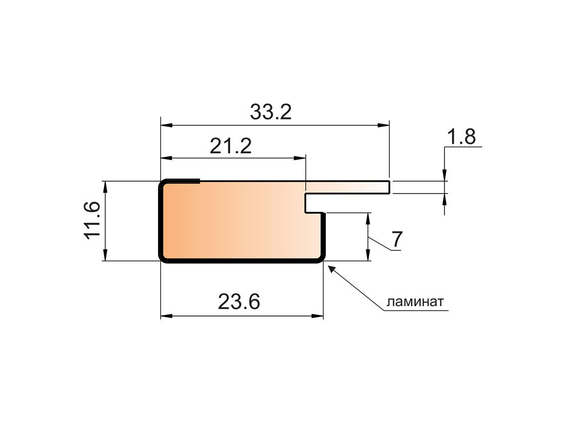 Стартовая планка МДФ Super Profil 24x38х2800 Монблан Натур