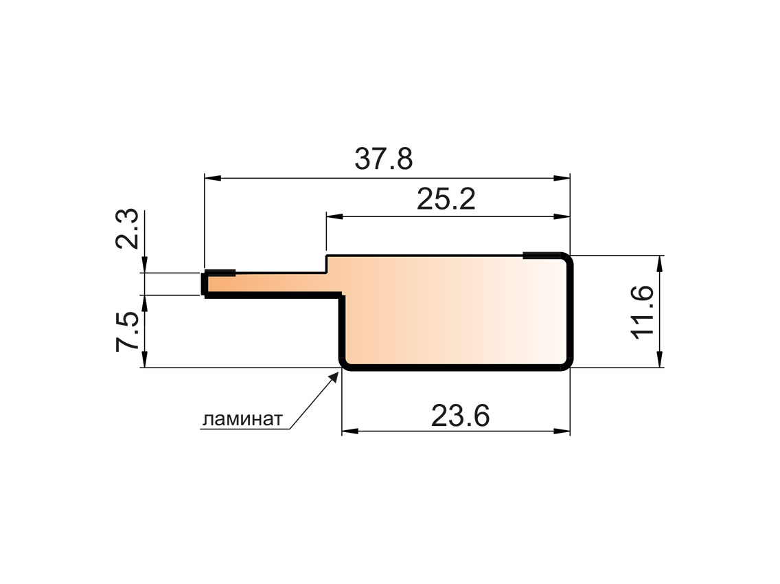 Финишная планка МДФ Super Profil 24x38х2800 Светло серый