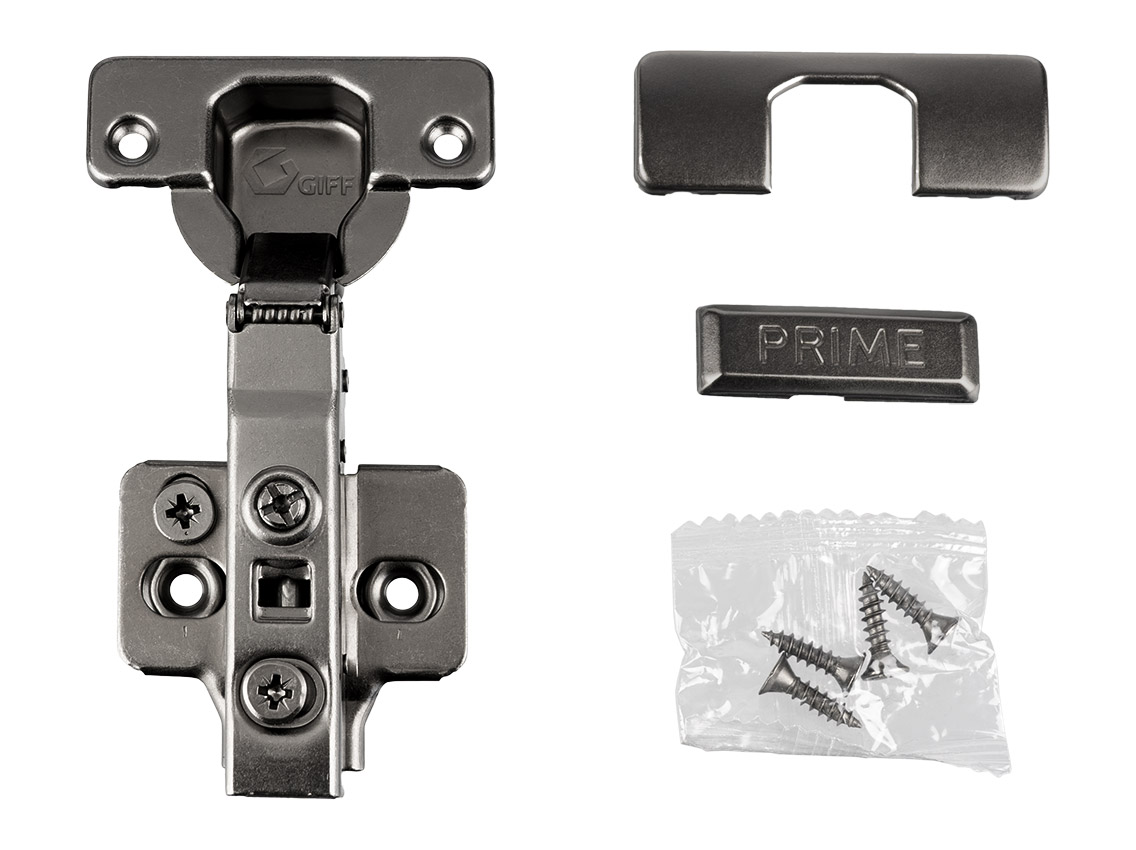 Петля накладна з дотягувачем Clip-on 3D GIFF PRIME d=35 H=0 чорний нікель