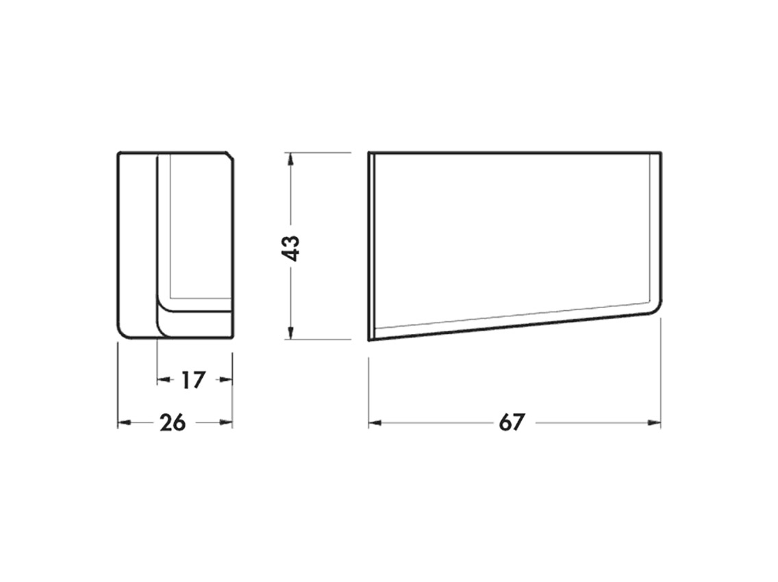 Заглушка шкафодержателя левая Hafelе/Camar 806 белый (290.05.683)