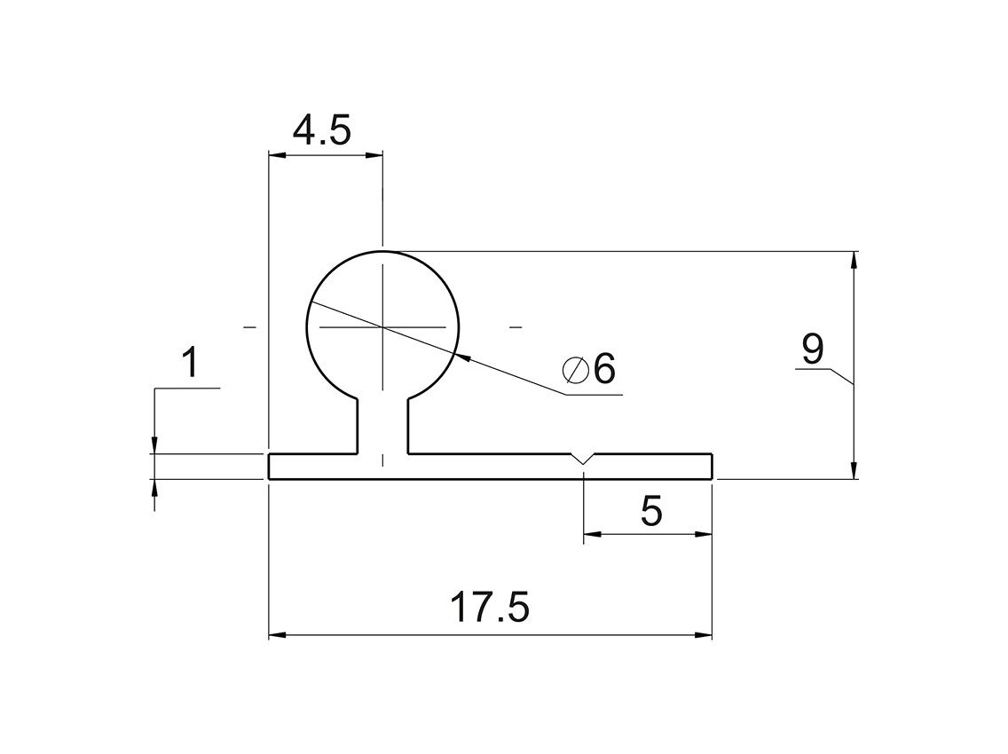 Алюминиевая направляющая AL-1473 Омега 60 L=3000