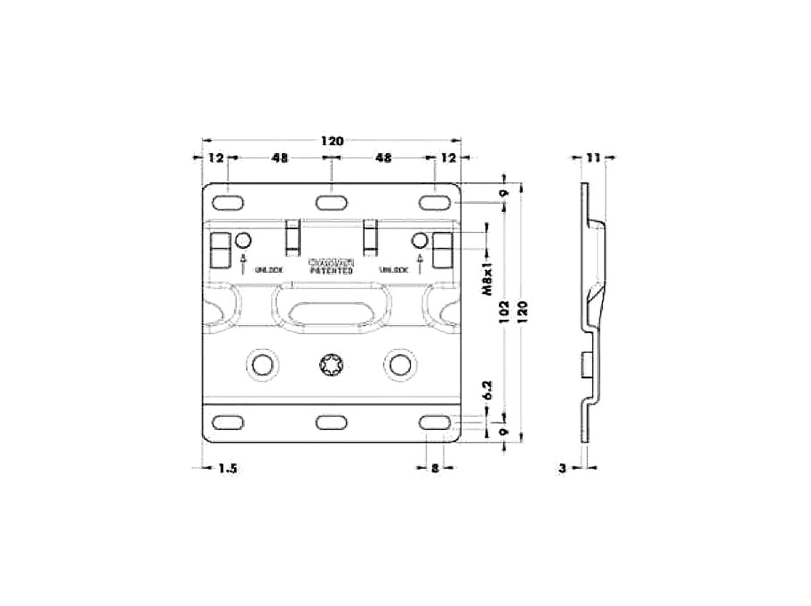 Монтажная планка для шкафодержателя 807 AS XL Hafelе/Camar 120х120 (290.40.993)
