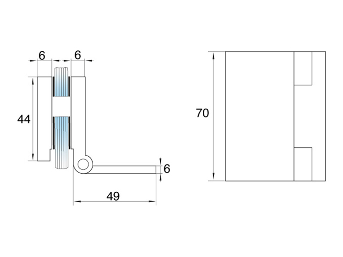 Петля LIVORNO стіна-скло GIFF Glass Premio чорний матовий