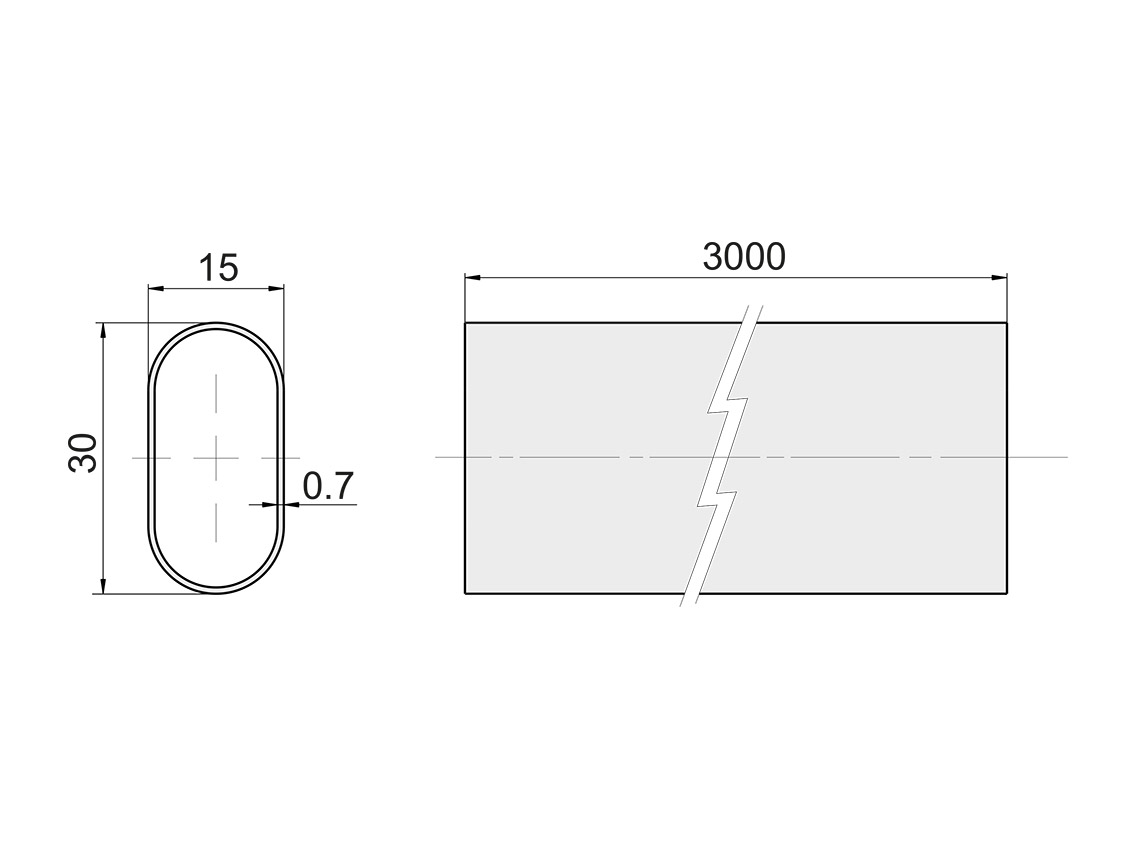 Труба овальна GIFF 30х15 L=3000 чорний