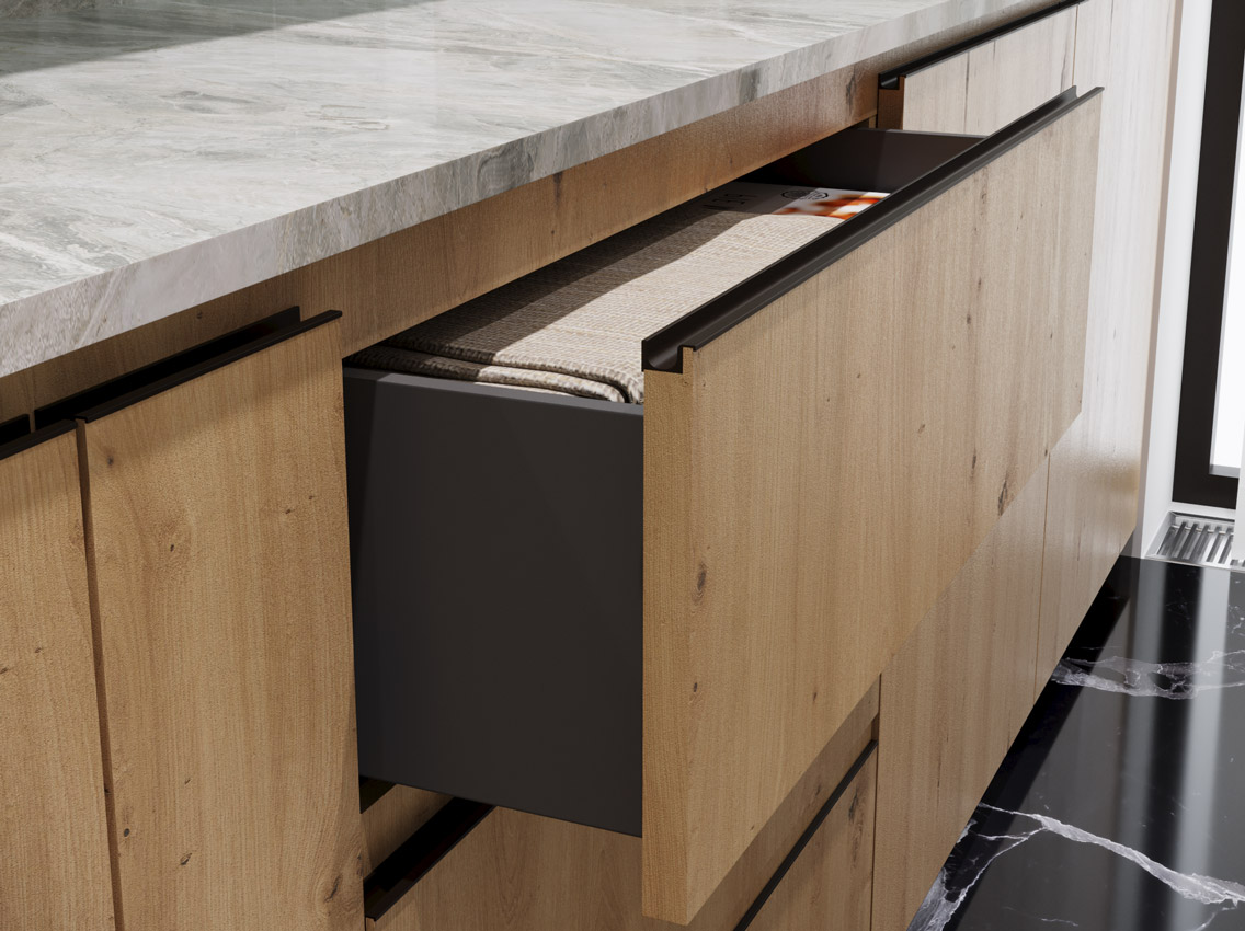 Ручка-профиль врезная Virno Lines 414 L=3000 черный матовый