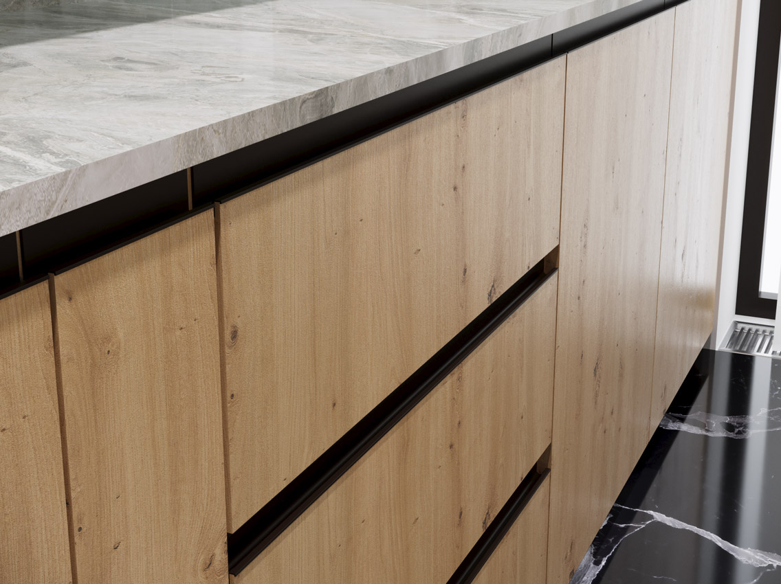 Ручка-профіль врізна Virno Lines 414/UP L=3000 чорний матовий