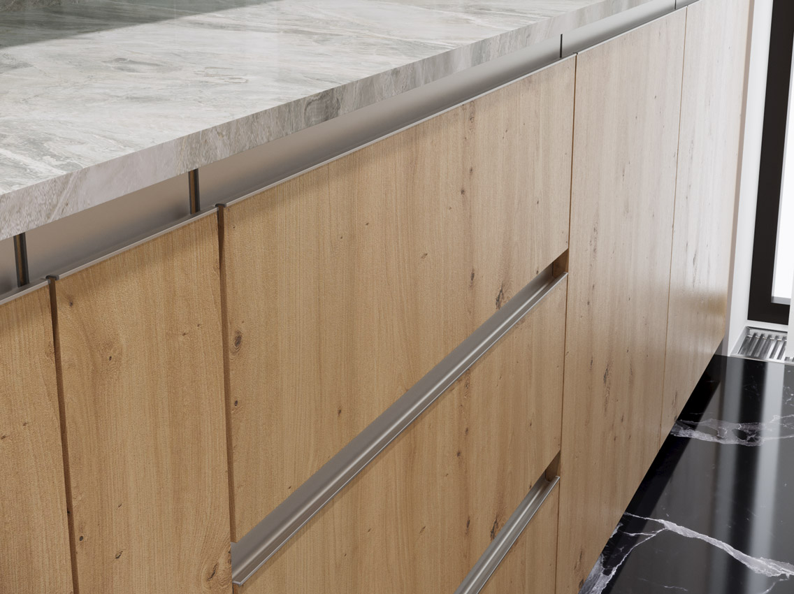 Ручка-профіль врізна Virno Lines 414/UP L=3000 алюміній