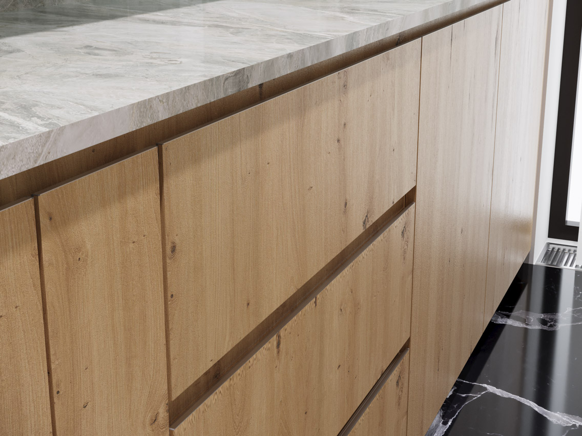 Ручка-профіль врізна Virno Lines 416 L=3000 алюміній