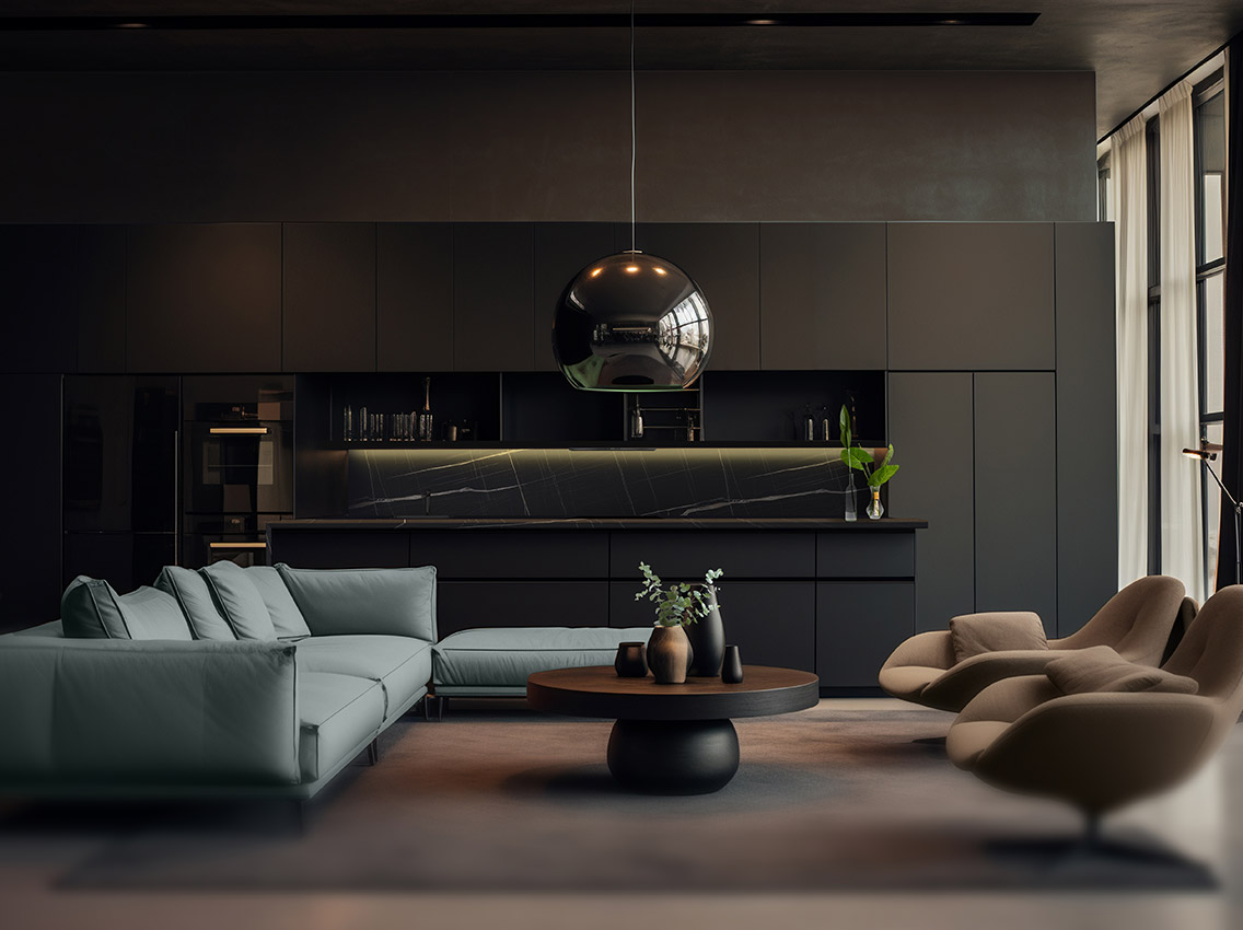 Плита LuxeForm Idea глянцевая 2800x1300x17,7 Черный трюфель (GL-015 iS) / DUO