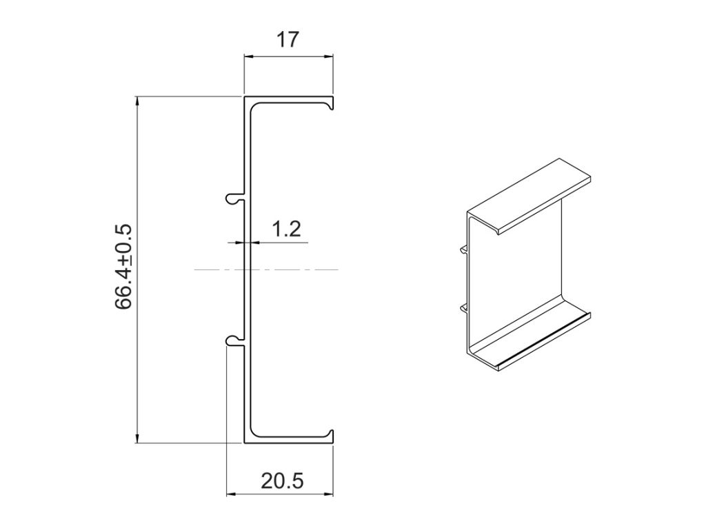 Профіль Gola С-подібний універсальний Volpato Clap`n`FIT L=4200 матове золото (80/G39)