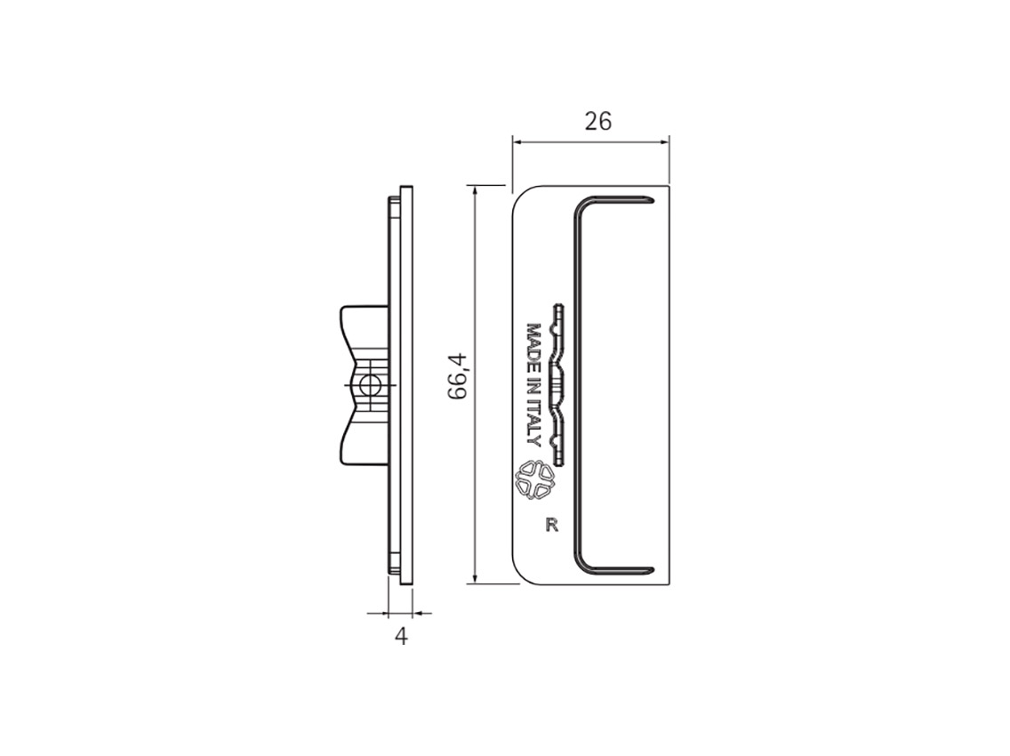 Заглушка закрытая внешняя к С-образному профилю Gola Volpato Clap`n`FIT матовое золото (пара)
