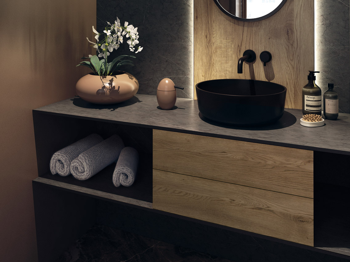 ПФ BLACK WOOD SWISS KRONO 4878 VL Утонченный серый камень 4100x1315x12 (HDF)