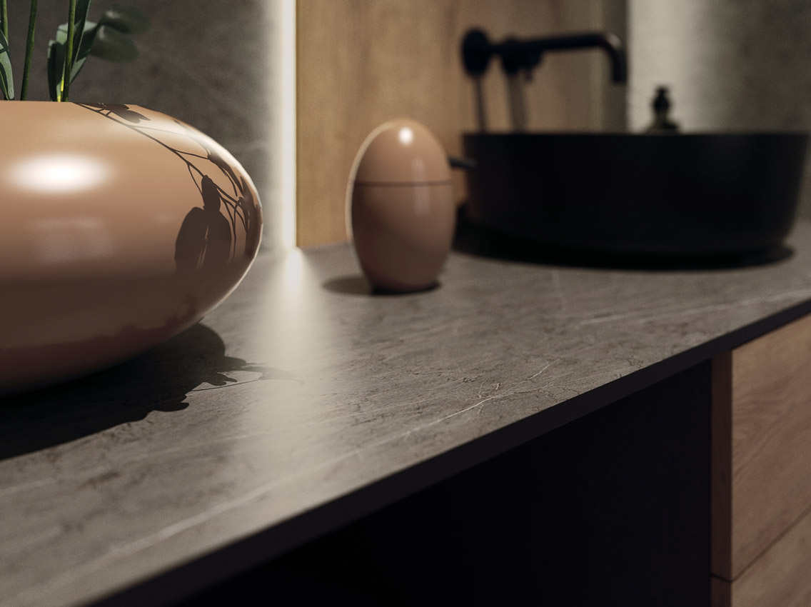 ПФ BLACK WOOD SWISS KRONO 4878 VL Утонченный серый камень 4100x1315x12 (HDF)