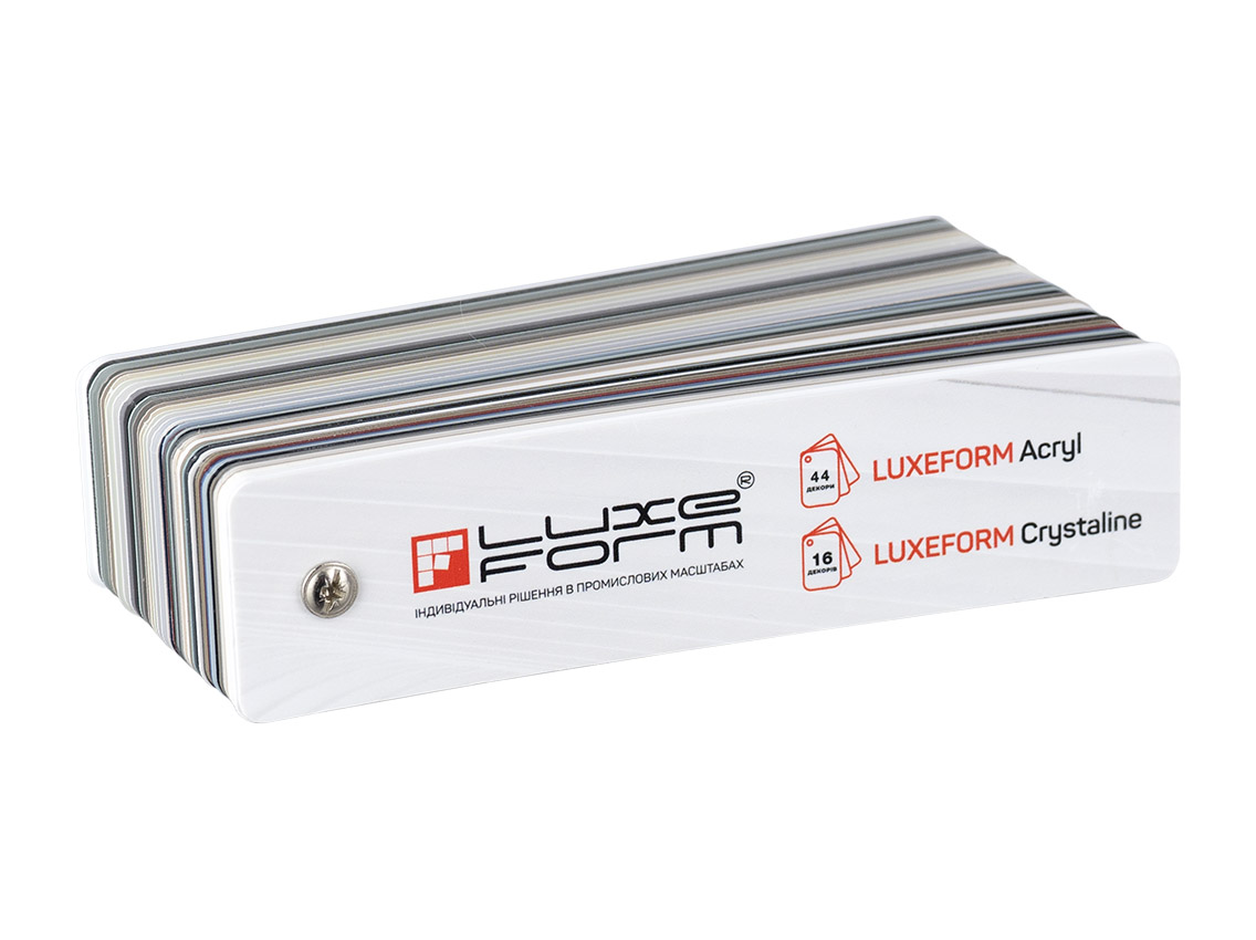 Основний каталог декорів LuxeForm Acryl та Crystaline 160х40 (62 декору)