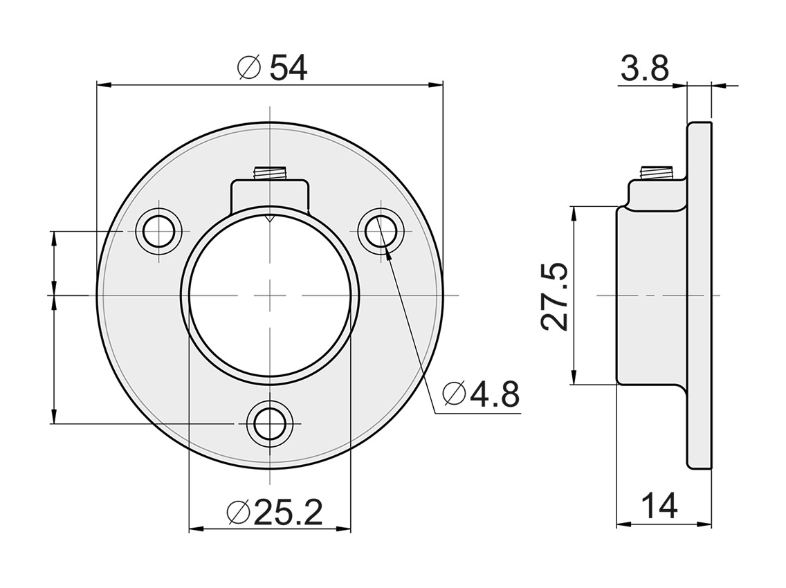 R-11/M Крепление трубы d=25 (сталь) GIFF фланец черный