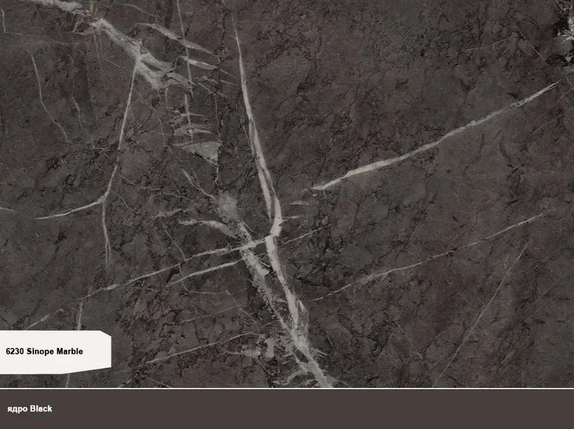 Компакт-плита Puricelli 6230 MN Sinope Marble (Black) 4200х650х12 мм