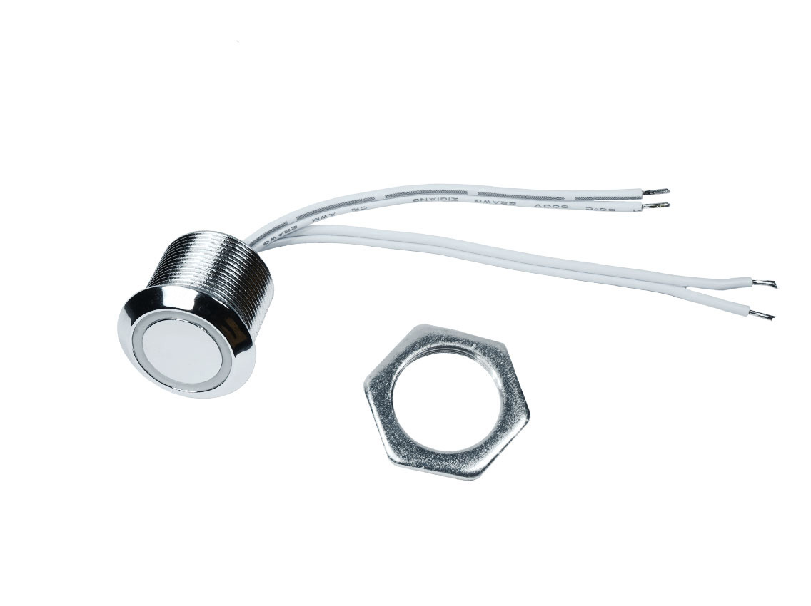 Вимикач кнопка з димером сенсорний врізний TB-07-D-5A d=20 з індикатором 12V 5A хром