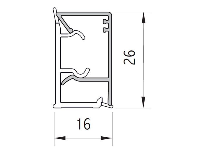 Плінтус VOLPATO алюміній 16х26мм, L=4200