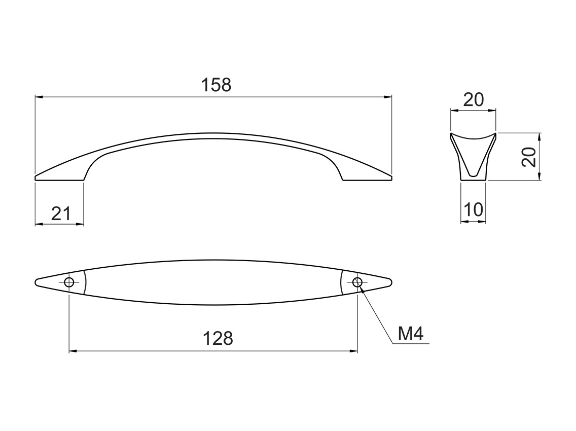 Ручка скоба GIFF 2/106/128 матовый хром