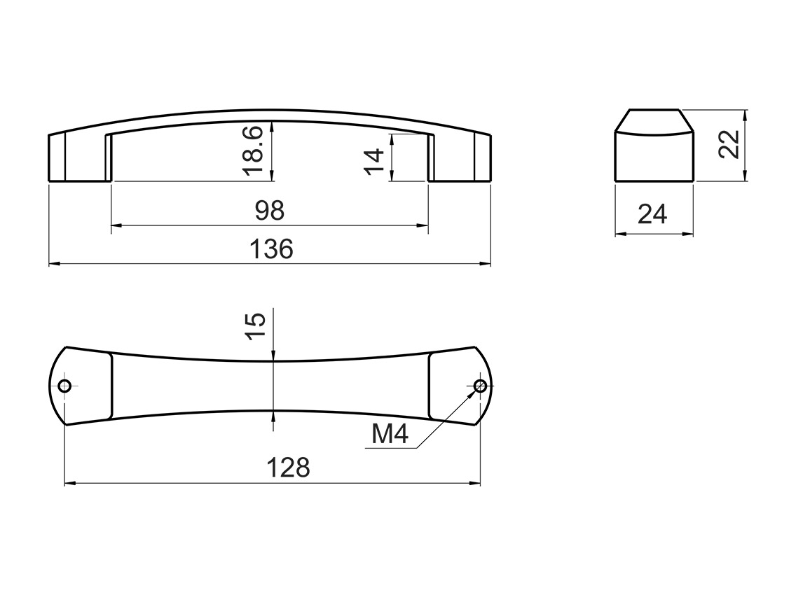 Ручка скоба GIFF 2/108/128 хром