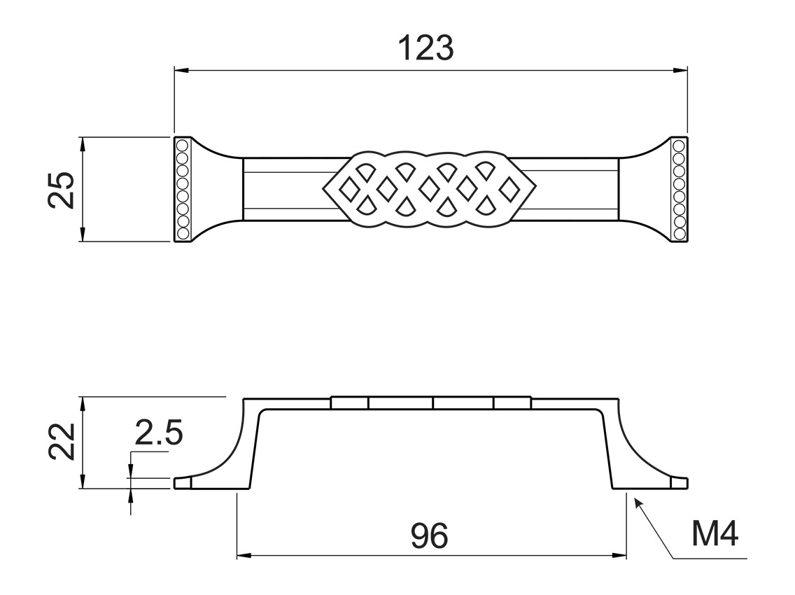 Ручка скоба GIFF 8/112/96 антична бронза