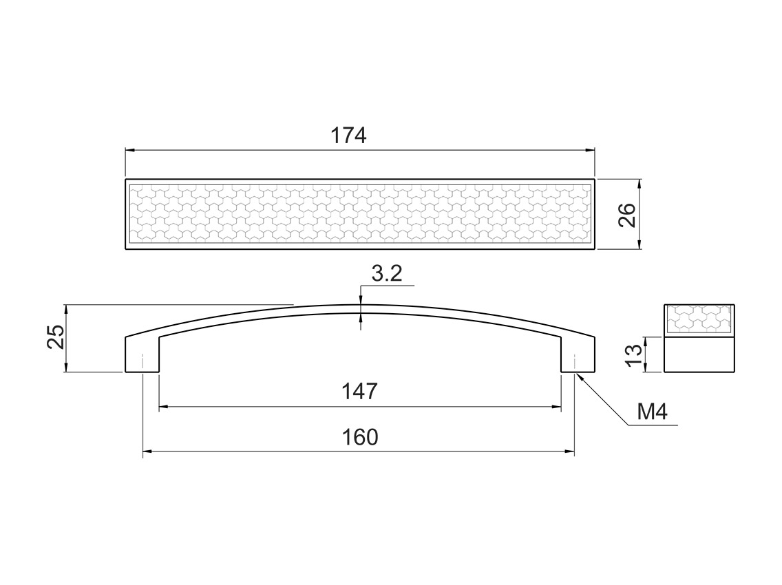 Ручка скоба GIFF 2/126/160 хром