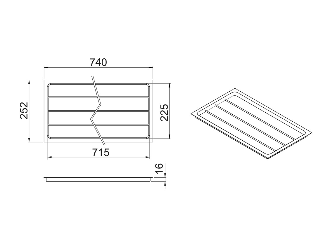 Поддон к посудосушителю GIFF L=800 белый