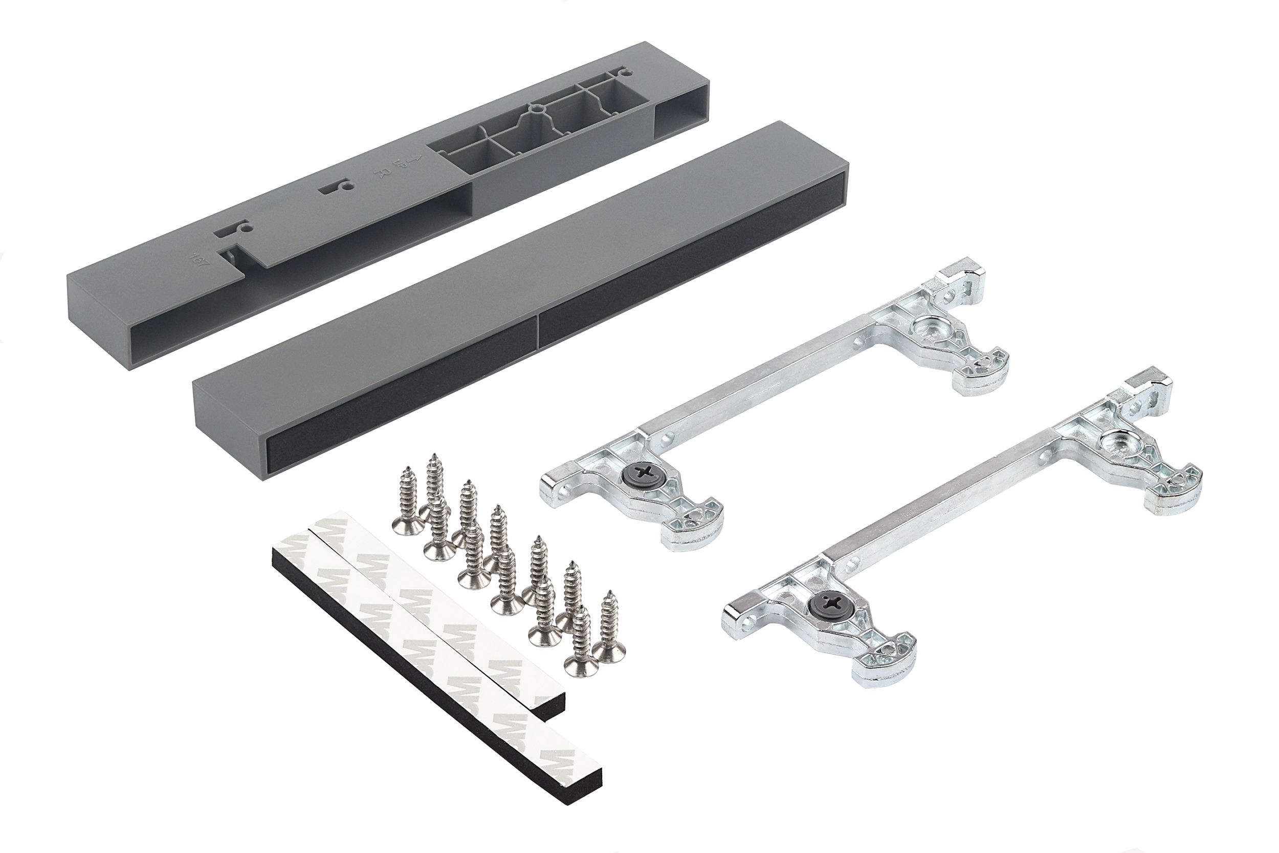 Крепление передней панели GIFF PRIME FlatBox 3D H=167 (комплект 2 шт) графит