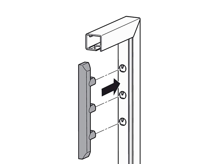 Адаптер Hafele для алюминиевой рамы к подъемникам Free Flap/Swing/Flap никель (372.91.599)
