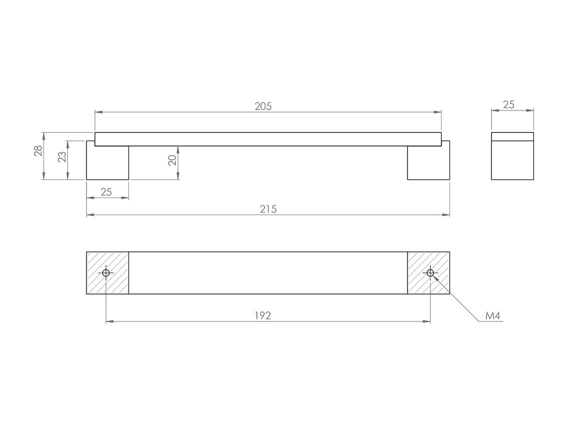 Ручка рейлінгова Virno Lines 402/192 браш сатин нікель