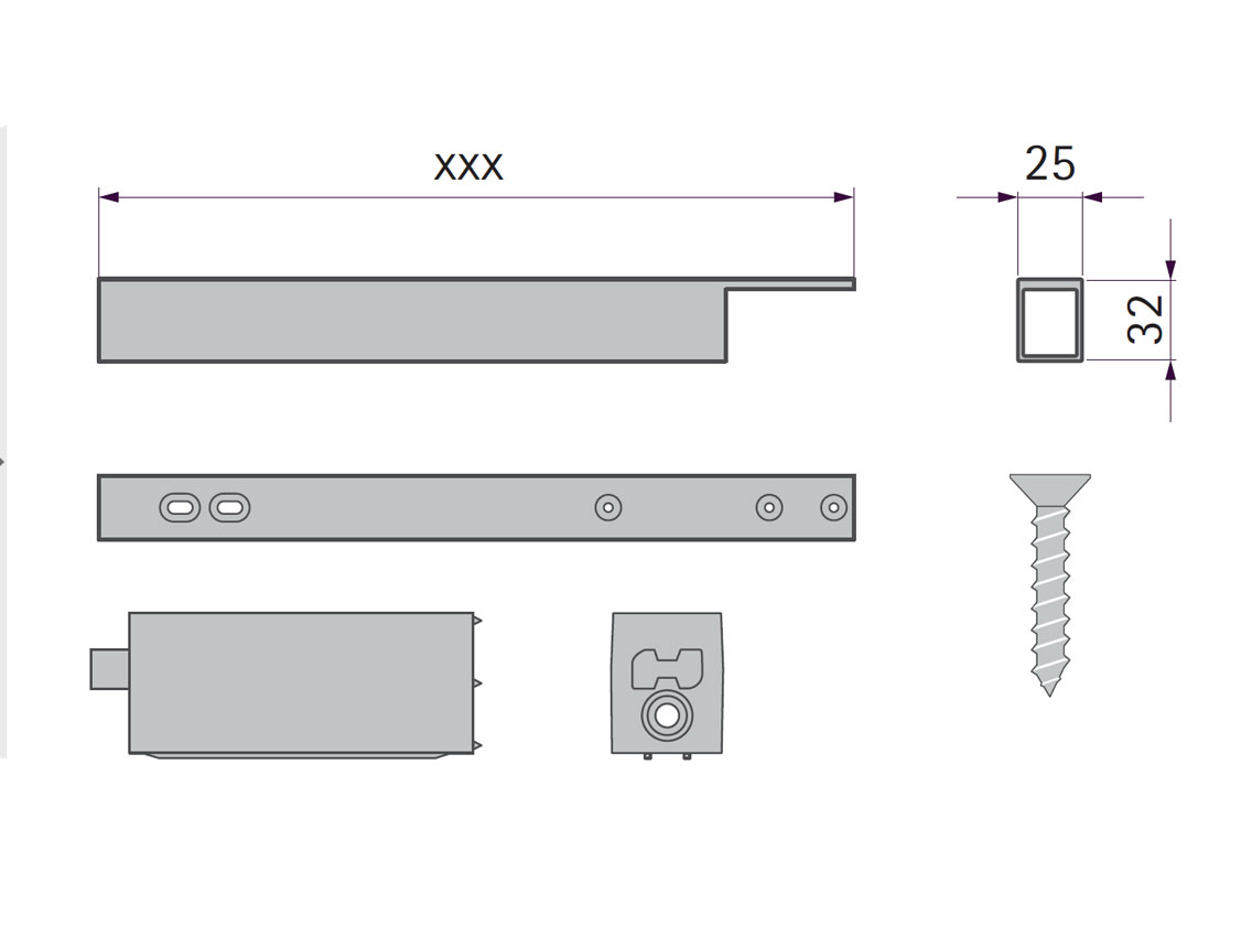 Крепление опорного профиля к стене верхнее Volpato Stili L=295 белый матовый