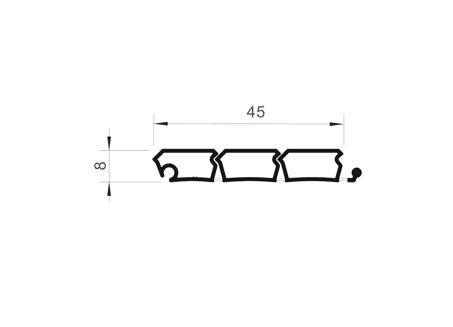 Ламель Rauvolet E23 колір алюміній L=2500 (702758002)