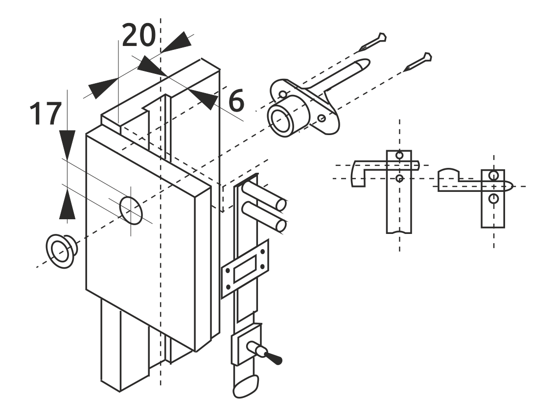 Замок мебельный центральный GIFF 288 L=500 хром