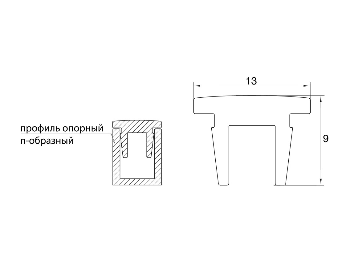 Профиль GIFF №12 алюминиевый L=1000 мм полированный