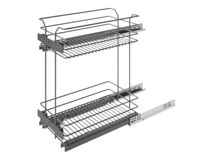 Карго фасад 300 нижнє кріплення з дотягувачем INOXA GOLD хром (2 полиці)