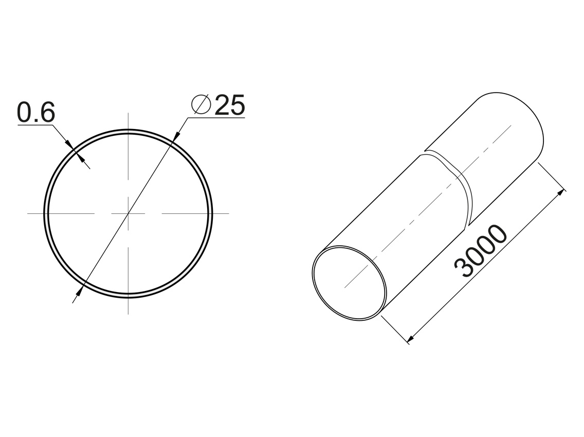 Труба d=25 ALVA L=3000 t=0,6 хром