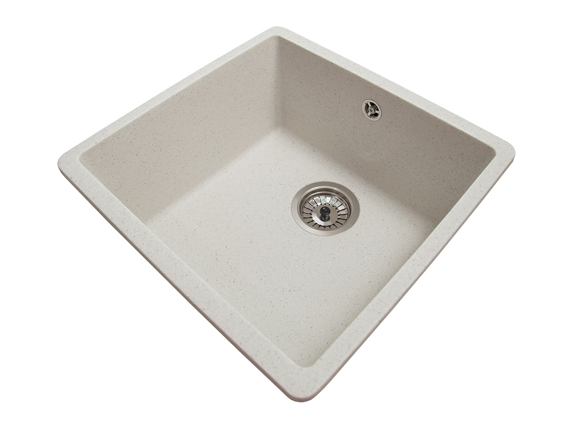 Мийка штучний камінь Solid Вега 440х420 білий пісок (під стільницю)