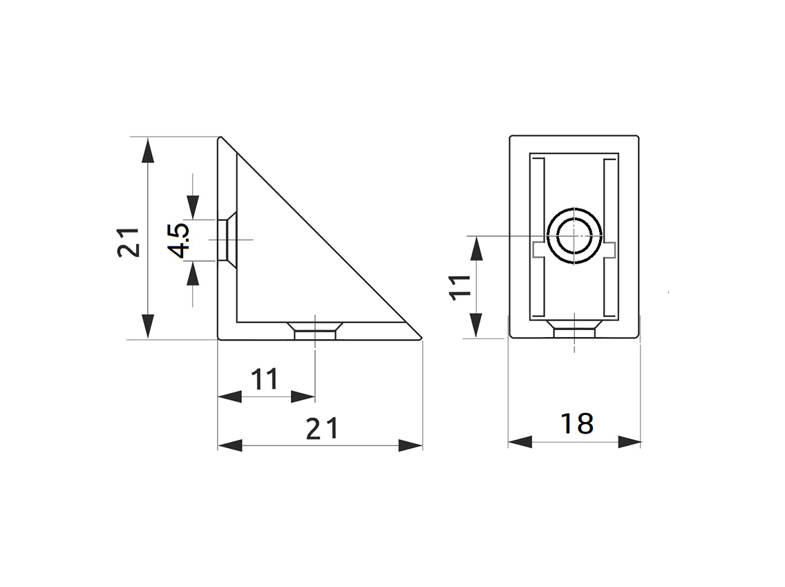 Уголок мебельный одинарный пластиковый GIFF черный