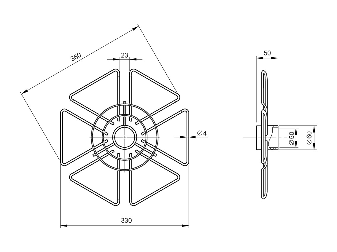 Полиця для келихів ALVA Т1 d=50 хром