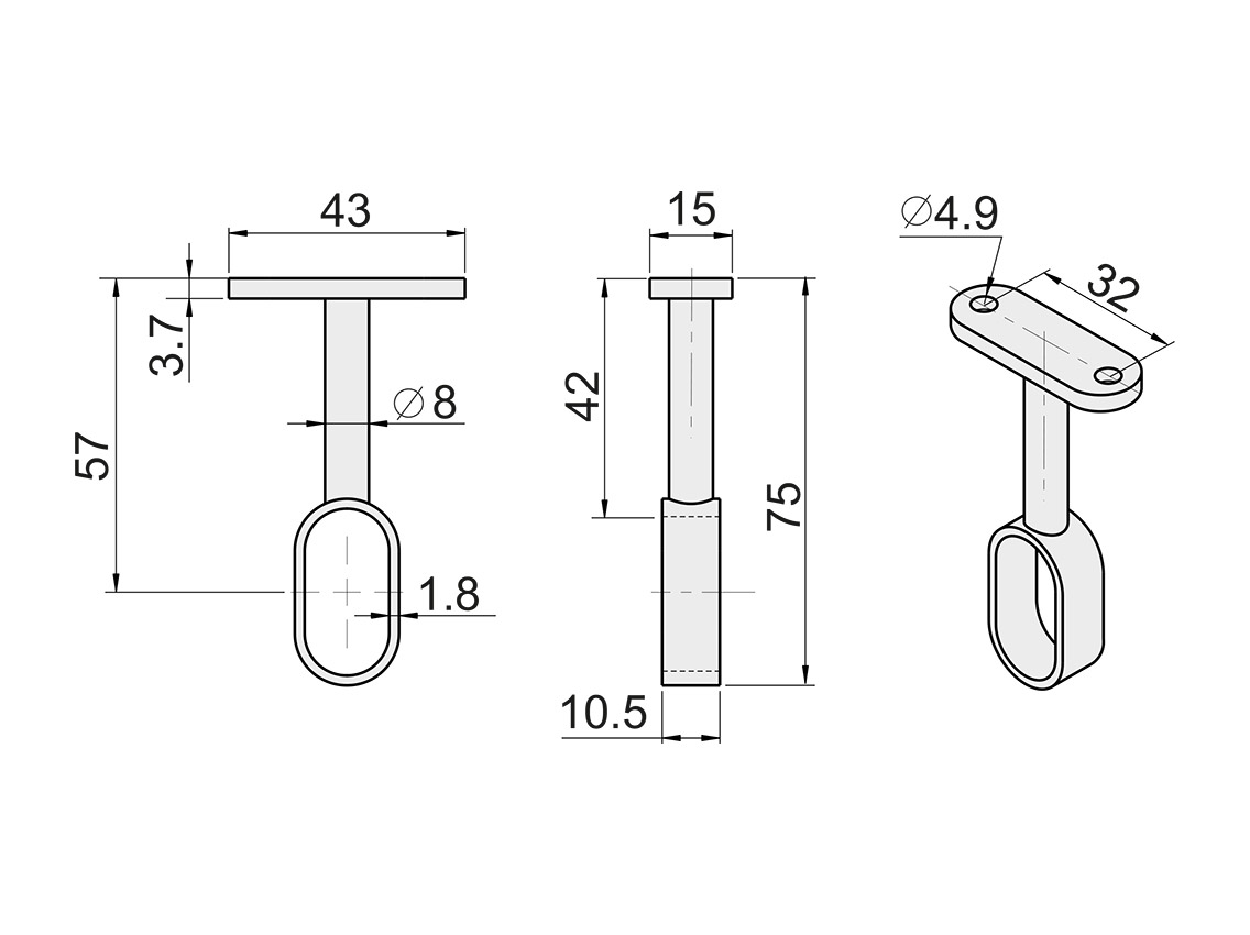 Штанготримач наскрізний Ozkardesler хром 