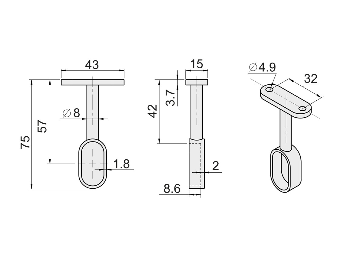 Штангодержатель конечный Ozkardesler хром 