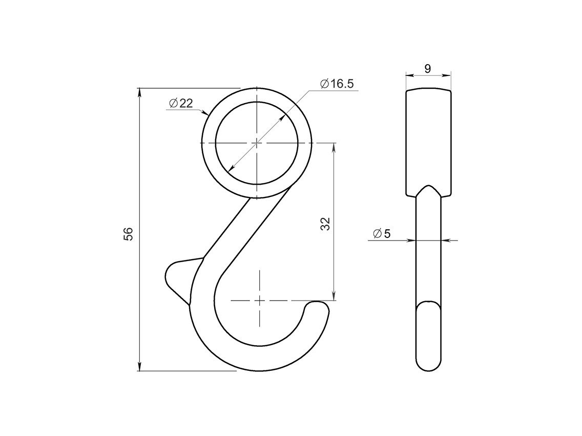 Гачок труби-рейлінга d=16 незнімний Ozkardesler хром